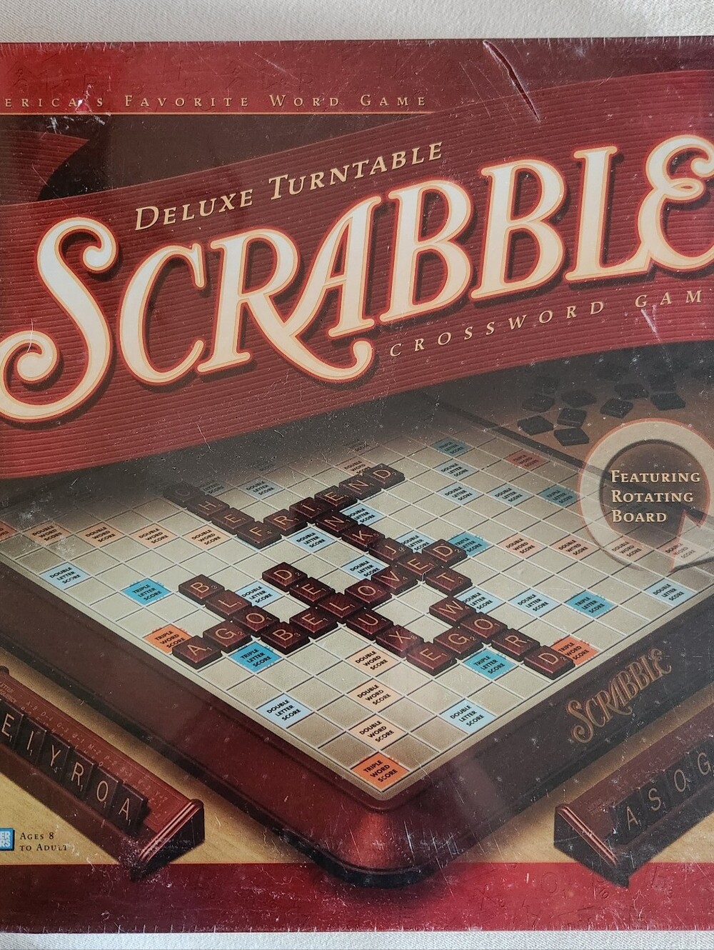 Hasbro Scrabble Deluxe Turntable Game - Red and Brown